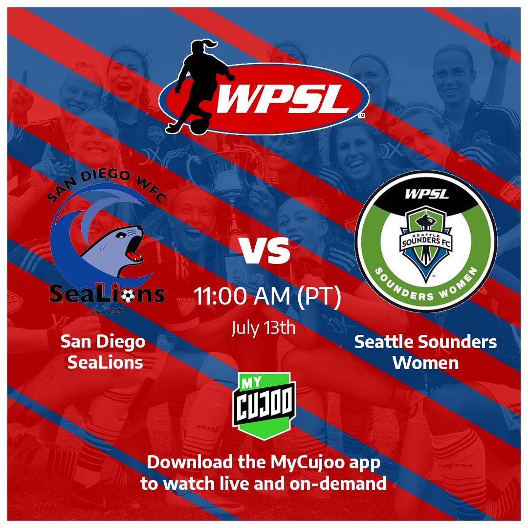 Women’s Premier Soccer League (@wpsl) on Twitter photo The second match in the West Region has also kicked off on @MyCujoo:
<a href="/SDSeaLions/">San Diego WFC SeaLions</a> vs. <a href="/SoundersWomen/">Sounders Women</a>
#WPSLPlayoffs 🎥⚽️ bit.ly/2Jvsdg8 The second match in the West Region has also kicked off on @MyCujoo:
<a href="/SDSeaLions/">San Diego WFC SeaLions</a> vs. <a href="/SoundersWomen/">Sounders Women</a>
#WPSLPlayoffs 🎥⚽️ bit.ly/2Jvsdg8
