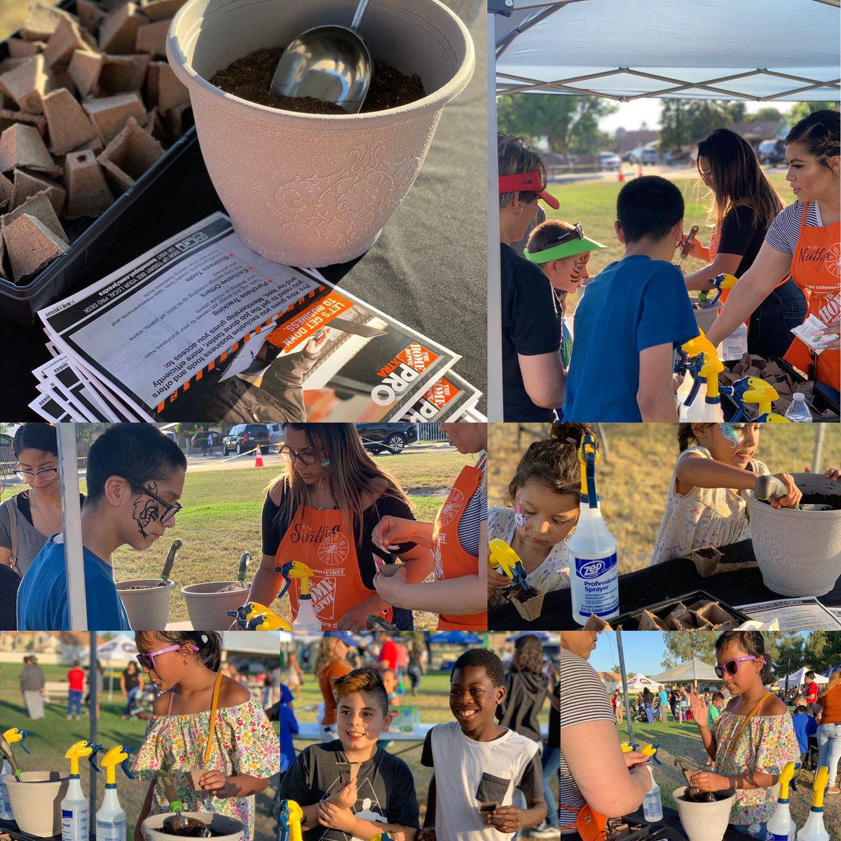 AguilarNathya's tweet photo. Had so much fun with @SamoraSinthia participating in the @CityofPerris first #moviesathepark event yesterday. Taught a lot of how to grow their own plants. While also teaching their parents about #proextra #homedepot #givingback #futurehdassociates https://t.co/f3oMWYGgO9