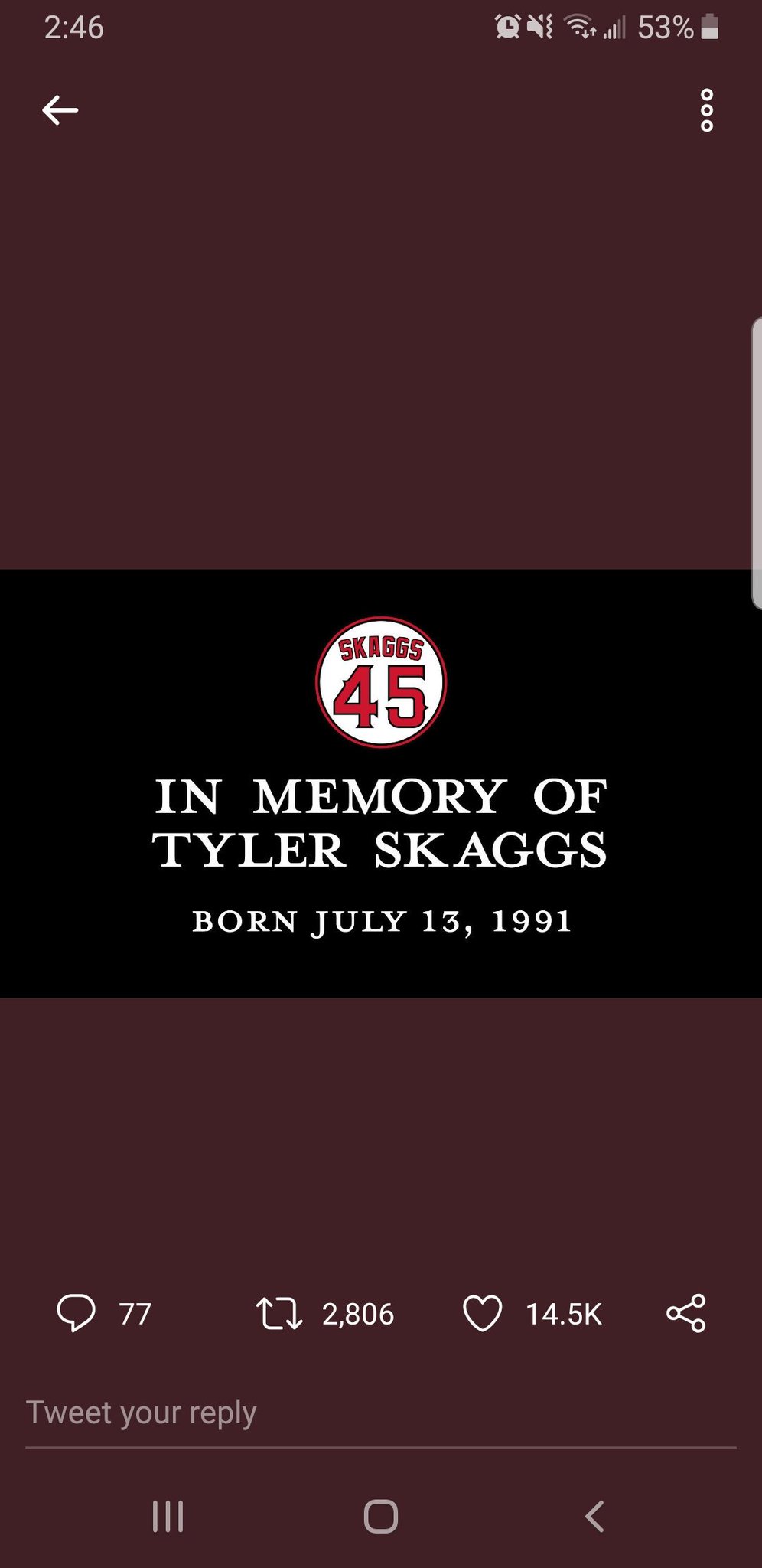 RIP. Happy birthday Tyler Skaggs..  