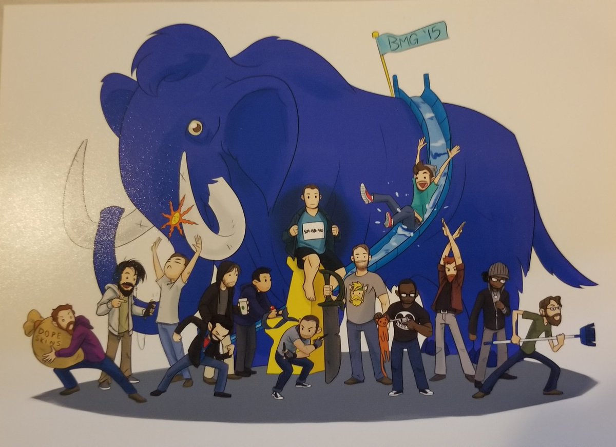 raidhyn's tweet photo. More memories uncovered while packing! The @Brawlhalla team was so small back in the day. I was so proud to be there. @ActionKazimer made this for everyone on the team. Good memories. https://t.co/K3d7CPJnwj