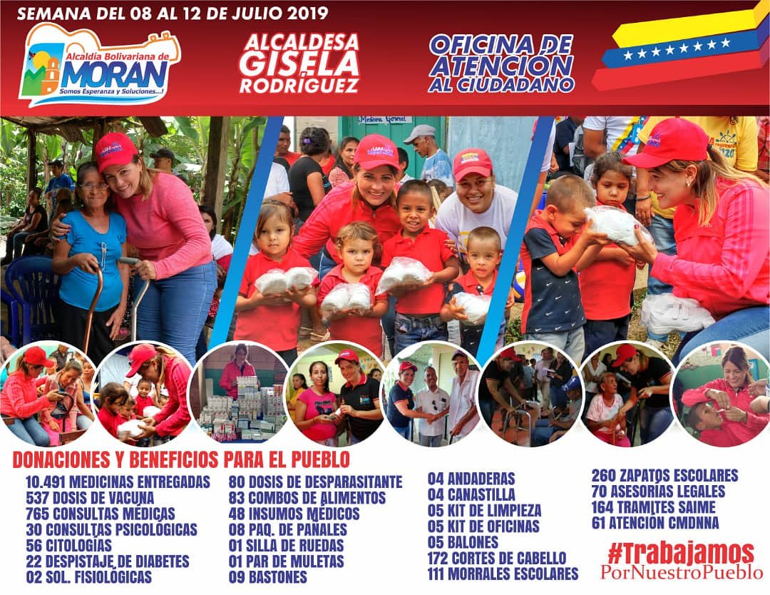GiselaR_Moran's tweet photo. #13Jul Desde la Alcaldía de Moran así finalizamos la Semana de acción social @gestionperfecta @gobiernodelara @GestionGob_Lara @ivssoficial @pestanaajl @NicolasMaduro @clapcorazondela @ospinal_1 @FUNDASELARA https://t.co/D5eHN5zooc