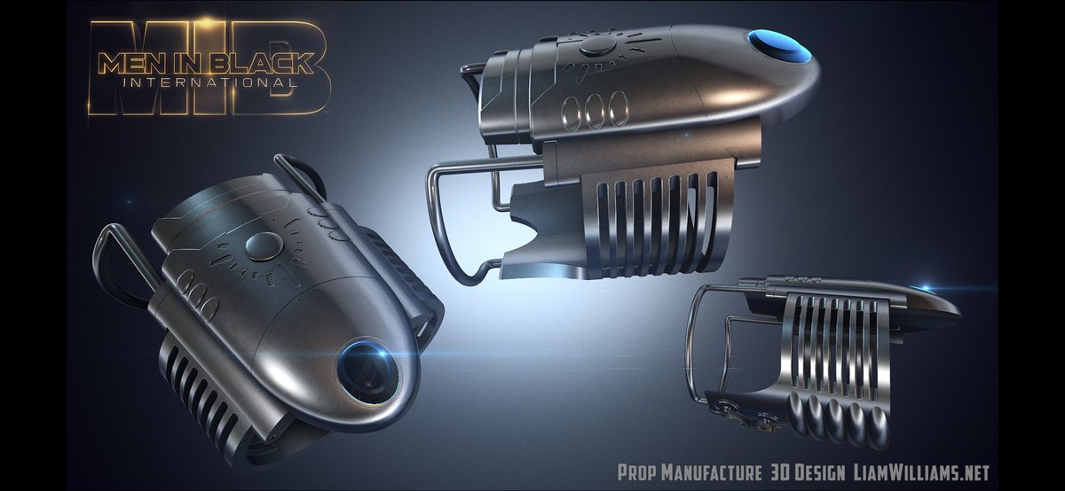 WilliamsLiam's tweet photo. Heres some shiny renders of a few props I modeled up in 3D for the recent MIB International movie.
.
#propmaker #rhino3d #zbrush #MIB #MenInBlackInternational #scifi https://t.co/Yltg94cDQT