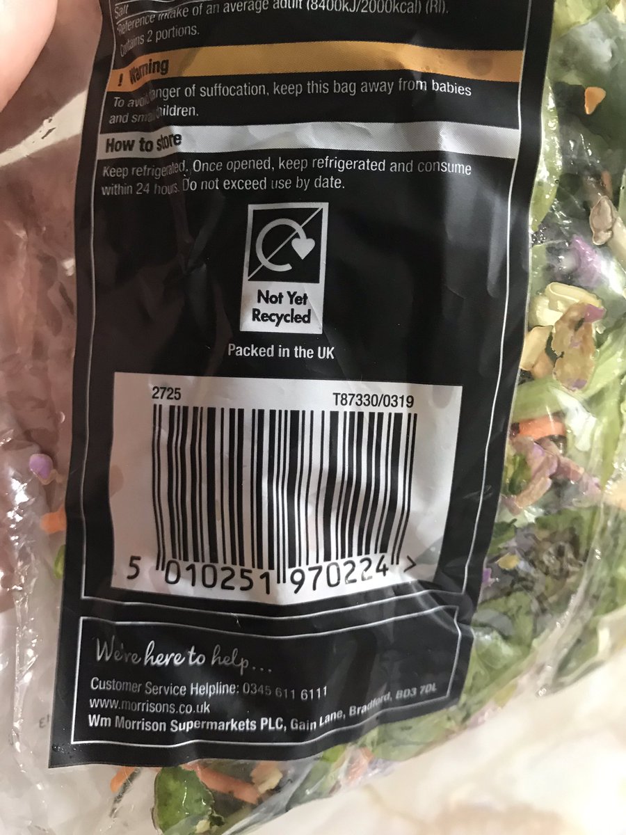 amysendell's tweet photo. @Morrisons was excited to try your new salad at our bbq this week but the blue plastic put me off buying it again! https://t.co/mOFM9B6GPB