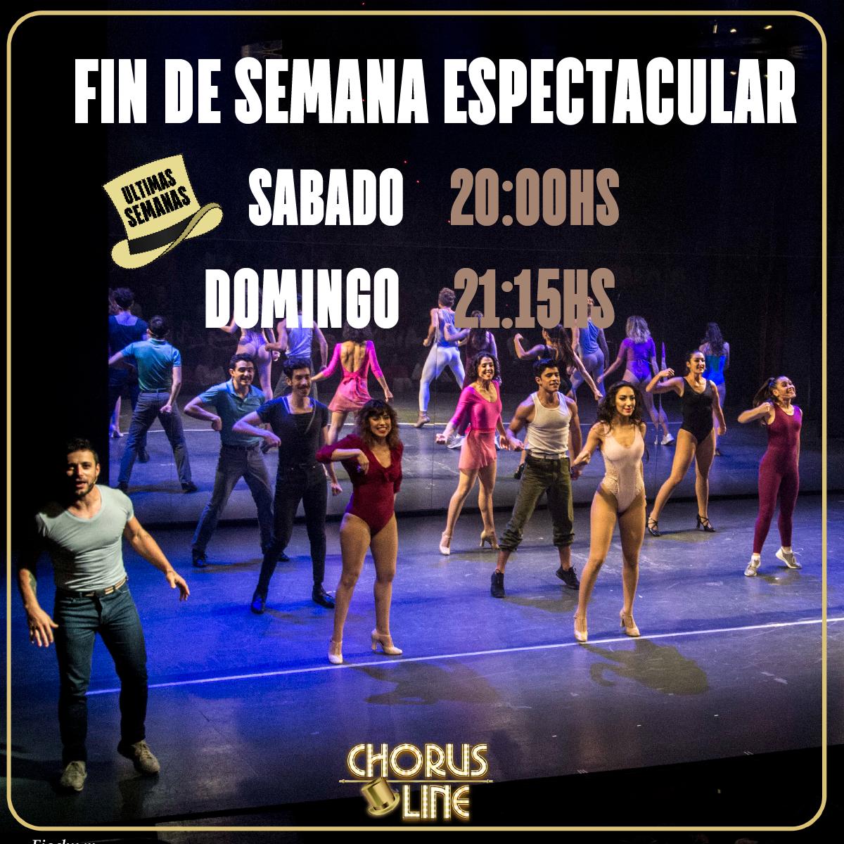 ¡¡ULTIMAS 4 SEMANAS!!
El fenómeno musical del año #ChorusLineArg te espera este fin de semana en el @TeatroMetSura 🎩✨

Conseguí tus entradas con un 2x1 en bit.ly/CHORUSPROMO