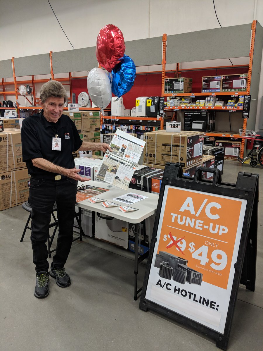 depotman78's tweet photo. Is your A/C working overtime? We can help. Stop by Pace Home Depot and stay cool this summer with a $49.00 tune-up. If your unit is down or needs replacing, Home Depot is your one stop shop! #SalesInLeadsWin @gjasonwood23 @HdTarrant @empfield_steven https://t.co/wGxerv7eVd