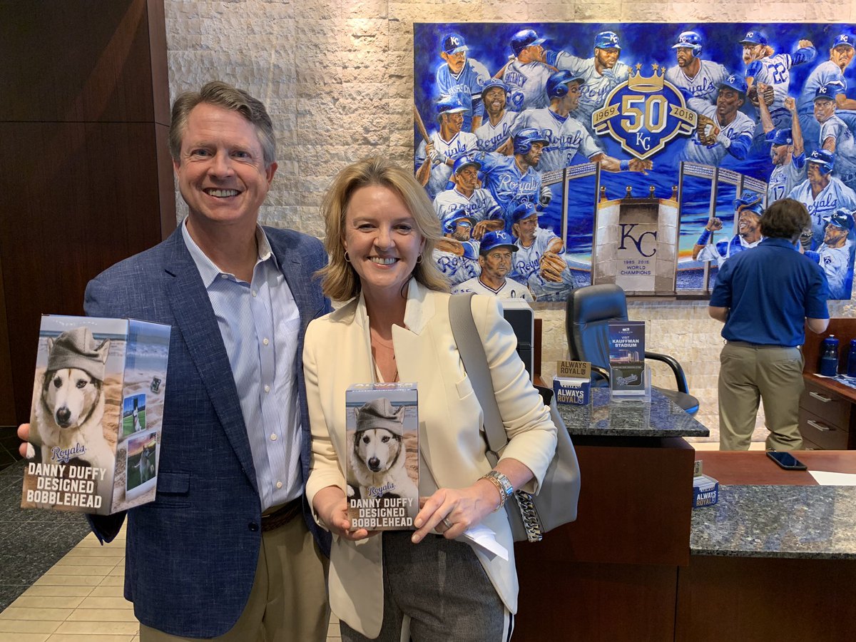 RogerMarshallMD's tweet photo. At the K with @DrGMcGinty and area radiologists. It’s Danny Duffy bobble head night and Bubba’s second game! Go @Royals! https://t.co/7fgVHBG94q
