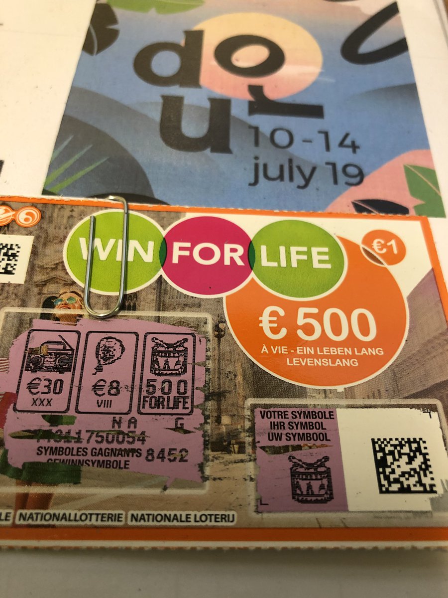 MarieEveBaut's tweet photo. Une jeune anversoise de 19 ans gagne 500 € par mois à vie en grattant un Win for Life de 1 € au Dour Festival. Celui qui me dit qu’on ne gagne jamais... je l’attends de pied ferme ! #Dour2019 #winforlife #chillforlife #loterienationale #proudpartner https://t.co/FN38EbvTe3