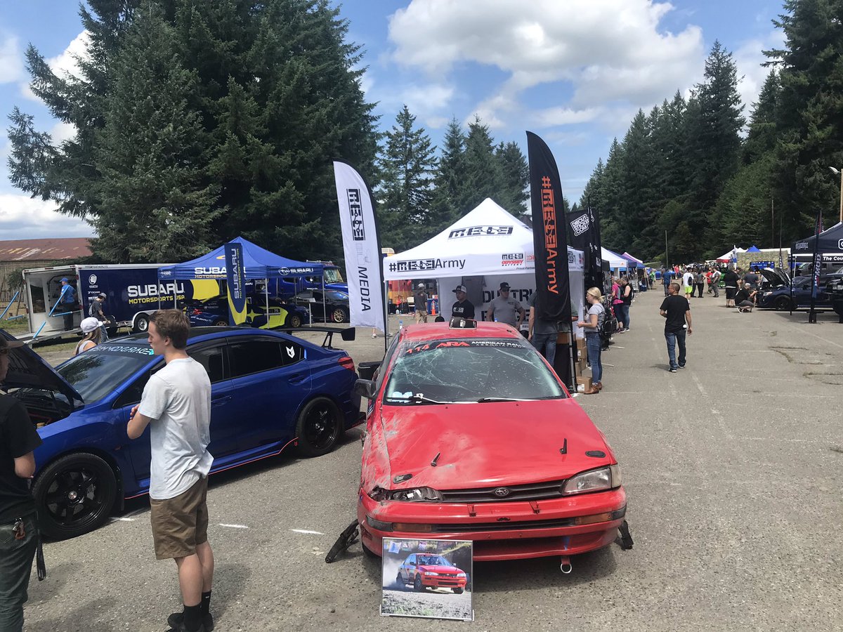 rallycar114's tweet photo. We are out at #dfsummerfest doing the car show thing. 
Thank you #MeLeDesignFirm for having us at the booth. Come see the car before it get it all fixed. #DirtFish
Thank you to our other sponsors #RedstartRacing #fuelsafe #rally https://t.co/3AHPcjndLT