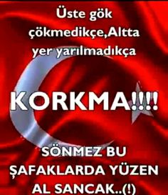 Vatanımız tek bizim
Bayrağımız tek bizim
Devletimiz tek bizim
Hem yerli hem yabancı düşmanımız çok bizim
Allah’tan başkasından çekincemiz yok bizim
#15TemmuzDestanı
@35OzNuR25
@senledevamreis
@nihatcad_ 
@Msumcaa
@bizimderdimiz
@sevdaakd
@iyisimSus
@Aliya_1453
@SukruSaral1