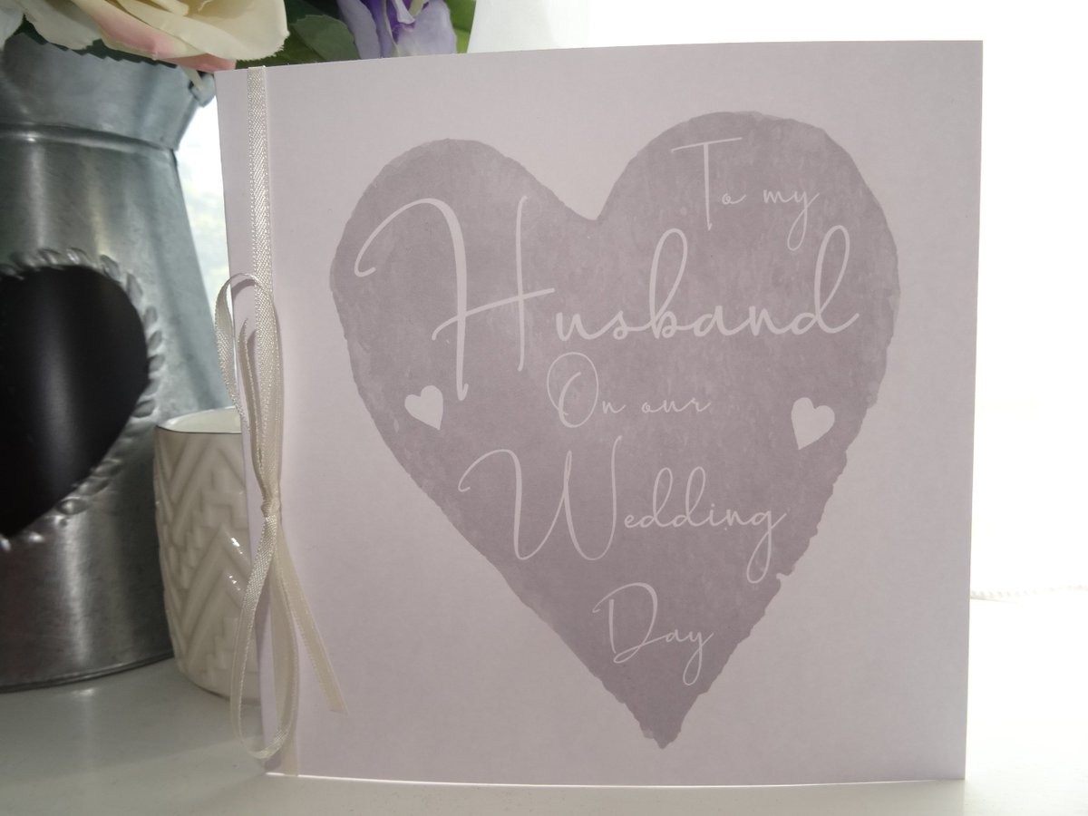 New addition to my #etsy shop: To my Husband on our Wedding Day Handmade Wedding Card - Husband Card - Wedding Day Card - Card for Groom etsy.me/2Jw1Pmm #papergoods #white #wedding #silver #groomcard #tomygroomcard #ourweddingdaycard #LouisePottonDesigns