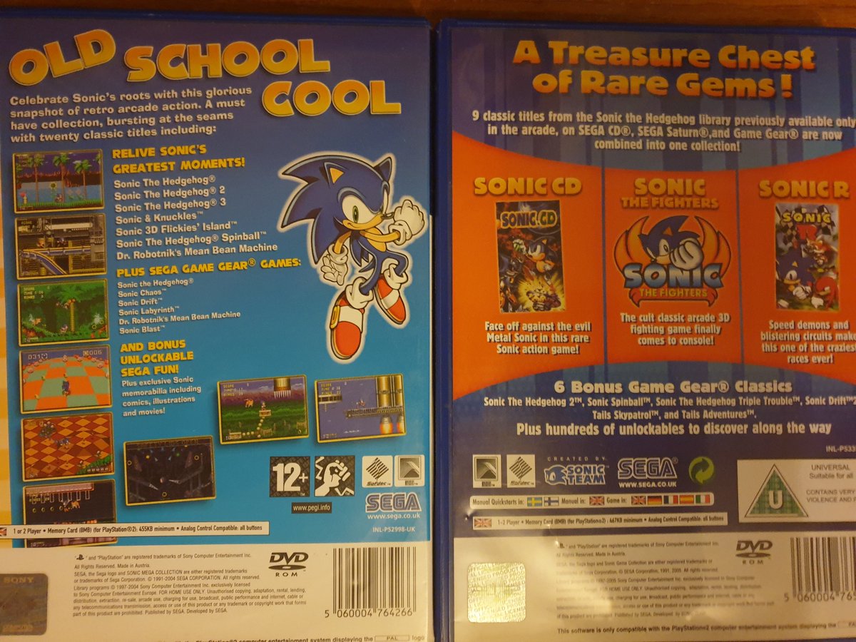 Retro_Master1's tweet photo. Found my PS2 copies of #SonicMegaCollectionPlus & #SonicGemsCollection. These collections were so cool. Menus, music, games, unlockable comics & Art. My favorite Sonic game collections. #SonicTheHedgehog #SonicGames https://t.co/FH51S3jeI5