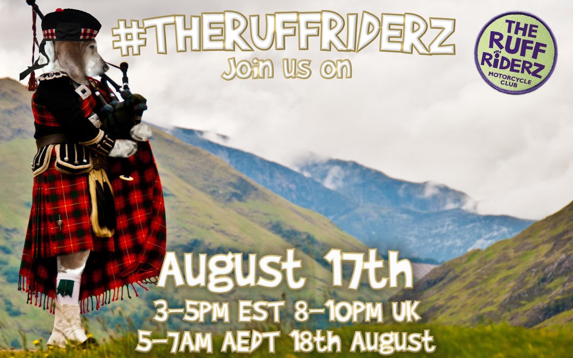 Oh Munro, <a href="/MunroBear/">Bear Munro</a> #TheRuffRiderz are riding through Scotland on August 17th!