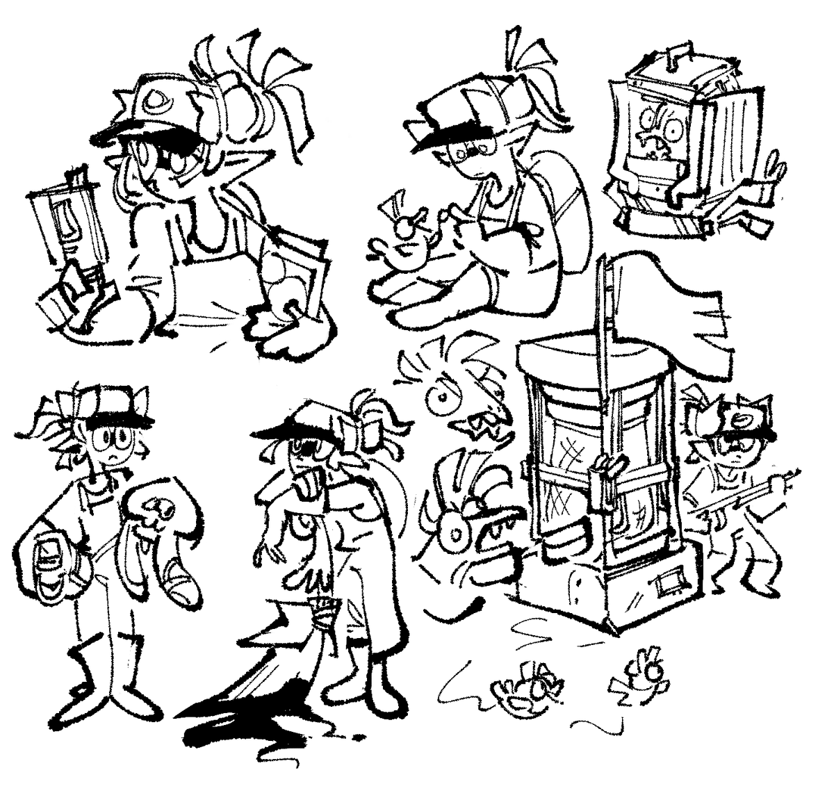 Outta frustation just doodled with a new pen and stopped caring if it came out messy- actually started enjoying myself and kinda went on a splatoon doodle fest