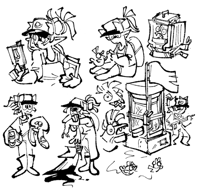 Outta frustation just doodled with a new pen and stopped caring if it came out messy- actually started enjoying myself and kinda went on a splatoon doodle fest 