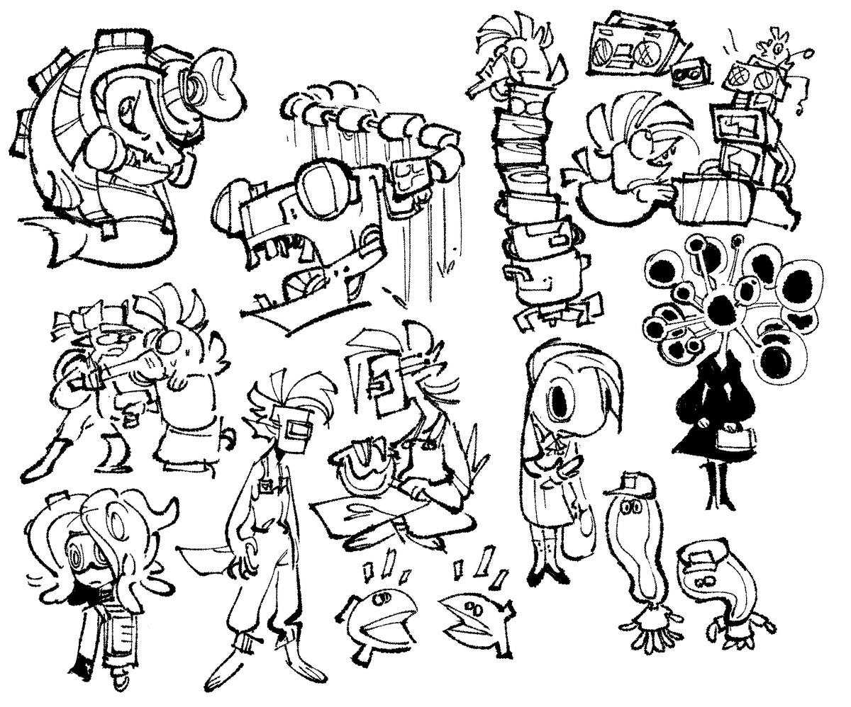 Outta frustation just doodled with a new pen and stopped caring if it came out messy- actually started enjoying myself and kinda went on a splatoon doodle fest