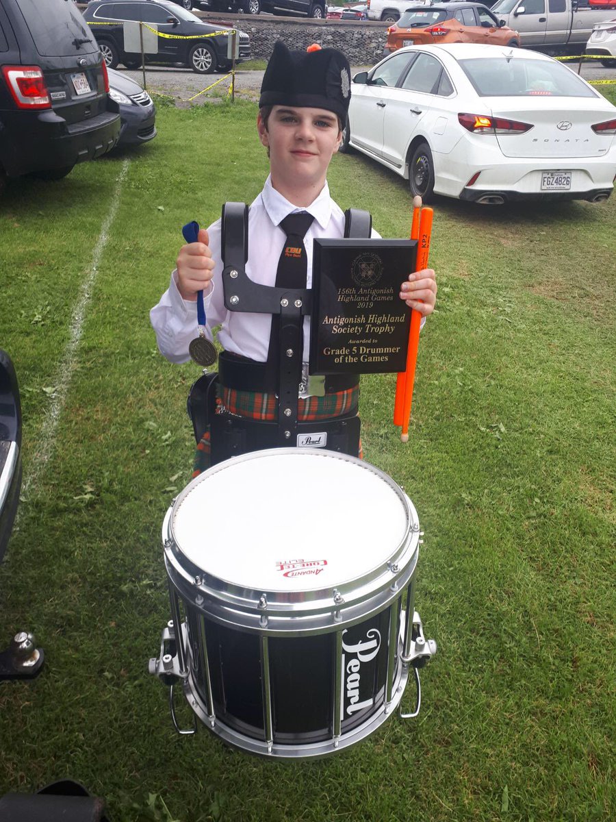 1st place drummer , and CBU pipe band took top place at Antigonish Highland games ! #proudmama #cbuoipeband