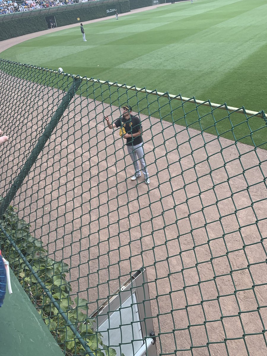 derekstinch's tweet photo. Kinda glad @ItsbuccnJoe59 wasn’t pitching for the @Pirates today or we might’ve had to convert for the day.. Class act with all the fans in the bleachers today! https://t.co/Oj2ILc4zqU