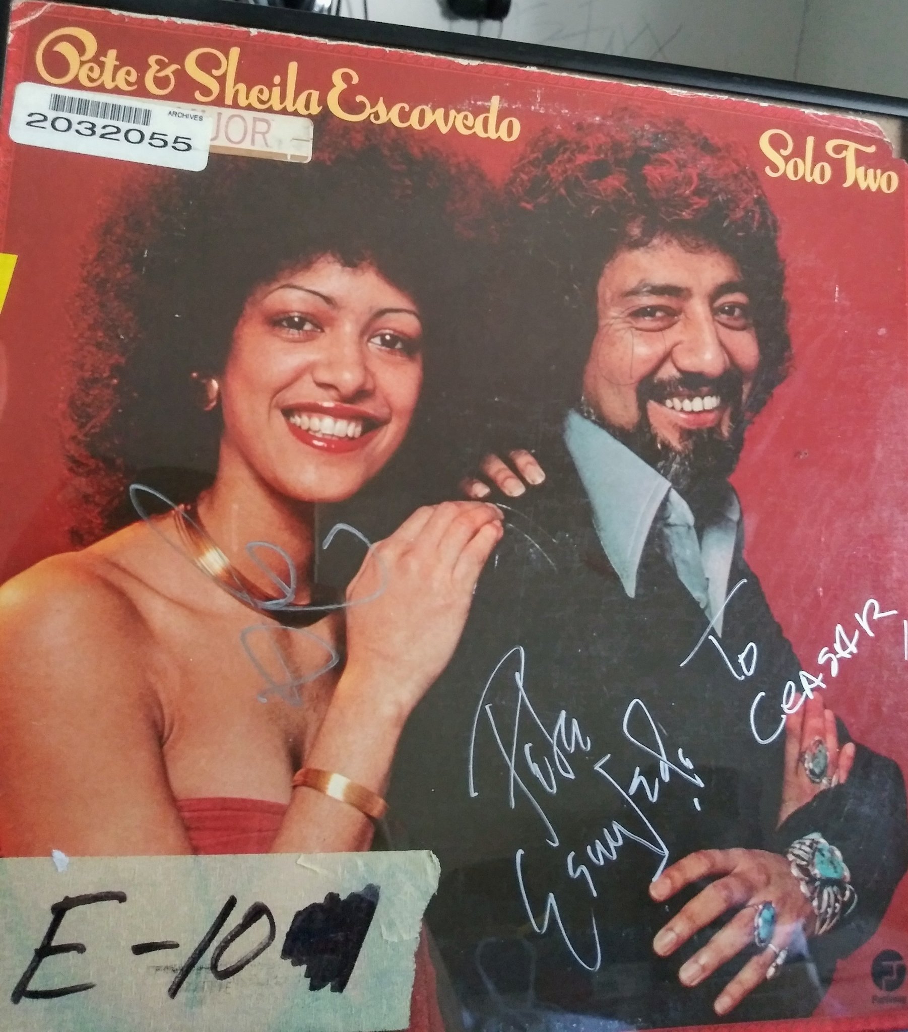  Happy Bday to Pete Escovedo!
Thx for signing my Vinyl. 