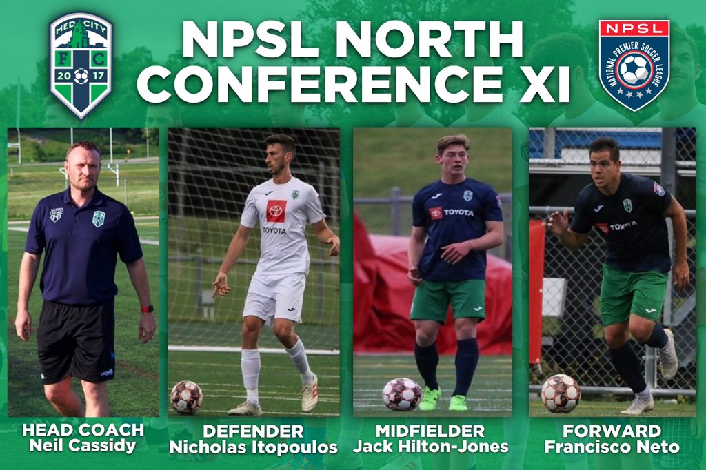 RFCMNAcademy's tweet photo. #CONFERENCEXI | Let’s give a round of applause to Head Coach Neil Cassidy, Defender Nicholas Itopoulos, Midfielder Jack Hilton-Jones and Forward Francisco Neto for earning NPSL All-Conference honors.
CONGRATULATIONS 🏆⚽️👏🏻
#90MinutesofMayhem #rochMN #NPSL #NPSLnorth #soccer https://t.co/zekzCGbCtW