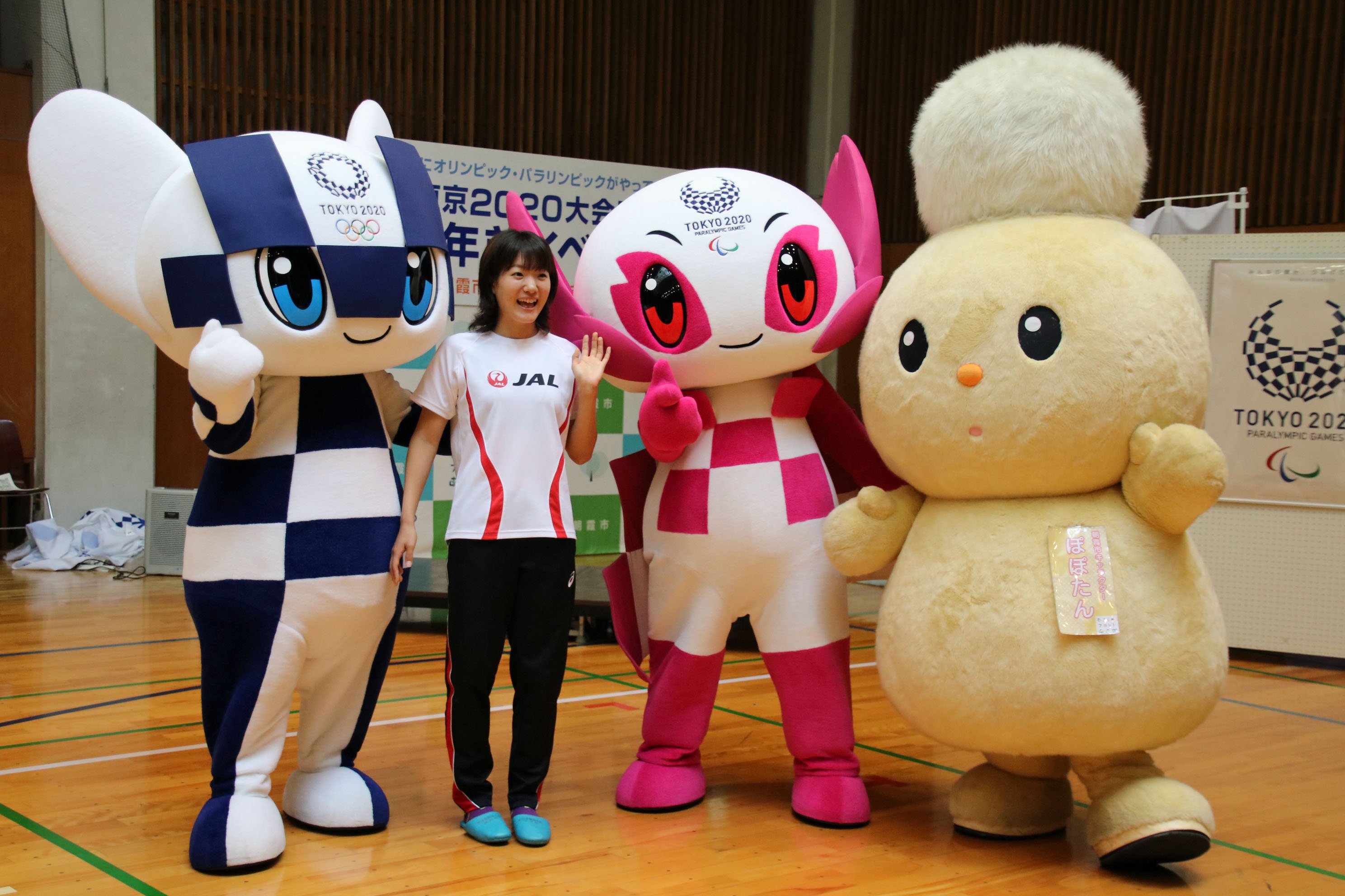 じーにすとん さいたまっち命名 7 13 東京オリンピック パラリンピック開催 1年前イベント ロンドンオリンピックに出場した朝霞市在住の土井杏南さん 東京出場へ向けて突っ走れ 開催地ホストキャラ の ぽぽたん登場 ミライトワ ソメイティ