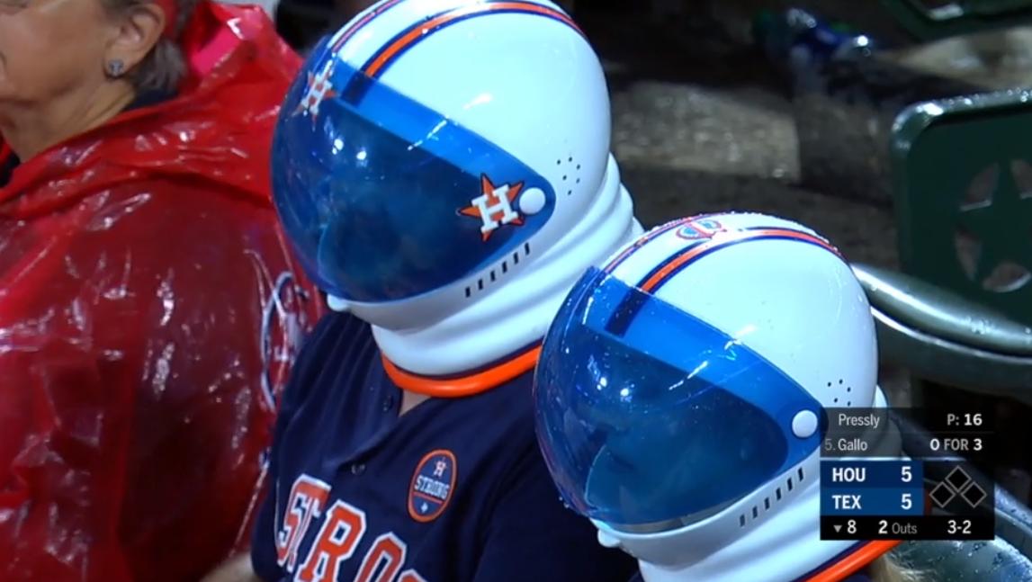 adriangarro's tweet photo. "Are you sure? I mean, helmets? Won't that look goofy at the ballpark?"

"Yes, honey, I'm sure. Plus ... we'll be prepared."

"Prepared? For what?"

"Just wait, hun. You'll see. They'll all see." 

https://t.co/RLTmOpeTlP https://t.co/hGDtWOHQUR