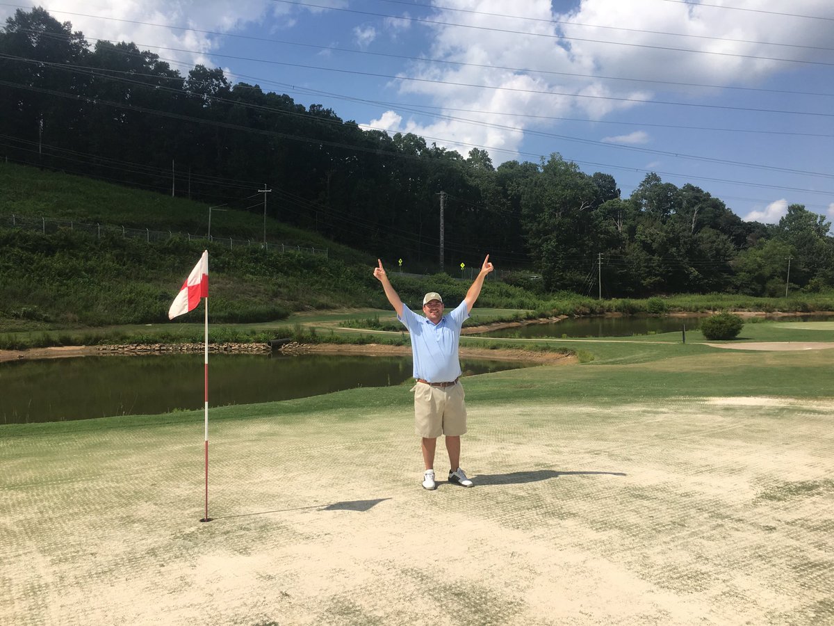 ⁦<a href="/ClubProGuy/">Club Pro Guy</a>⁩ Buddy’s first hole in one. Greens were very receptive. Can you ask Miguel if the proper amount of sand was applied?