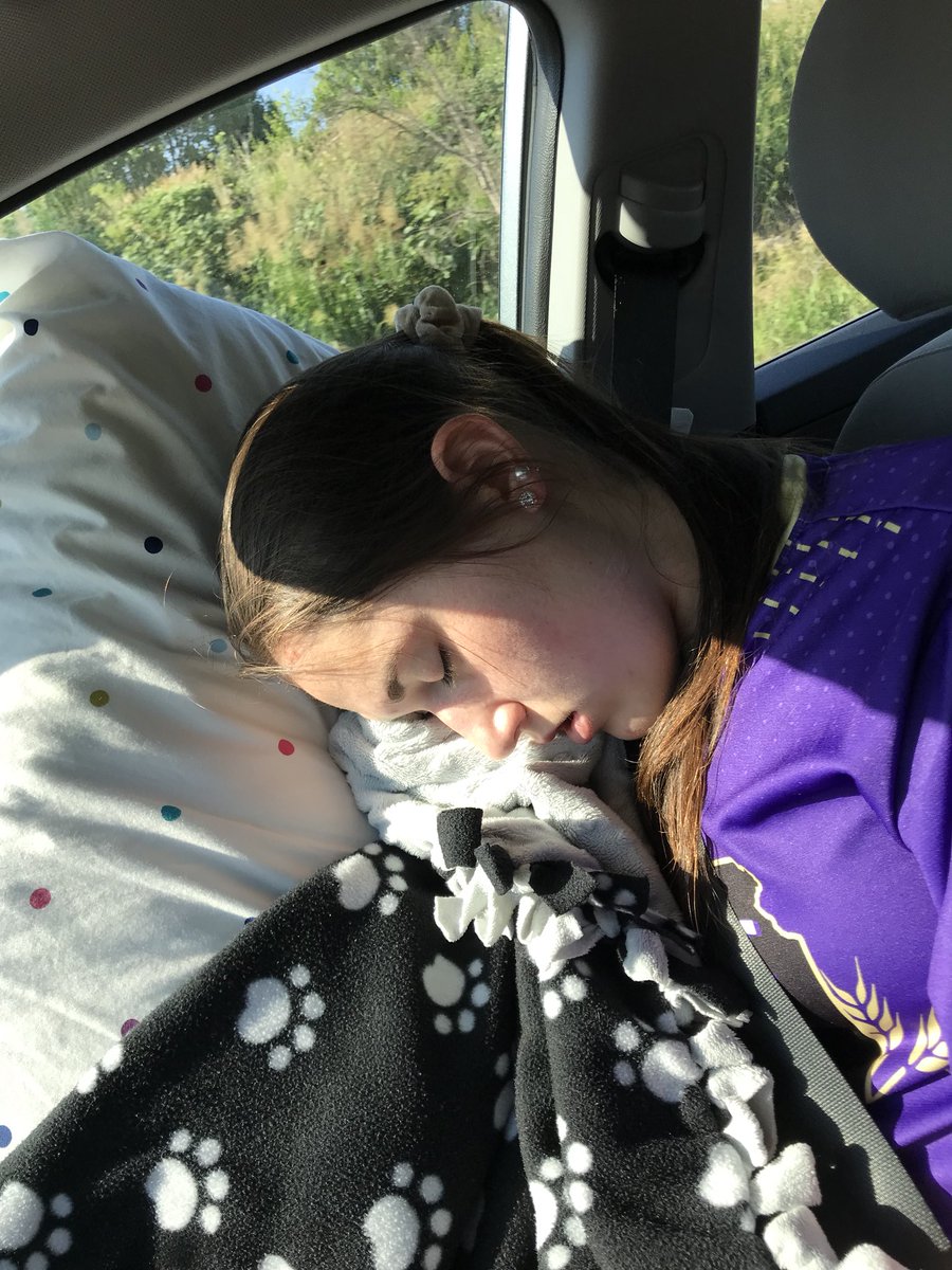 DawnMasseyPT's tweet photo. 10 games in 5 days and driving in 9 states the past 9 days. I guess I’ll let her sleep while I get gas!!!!  #basketballmom #wheatstateelite https://t.co/w7o5GWxhI9