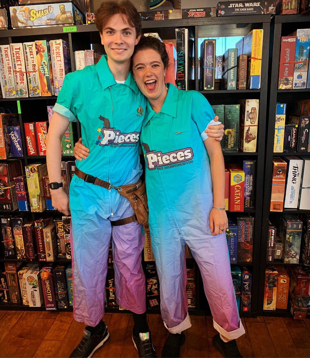 When Staff special orders multicolor jumpsuits with the Pieces logo. 🤣🌈💕🤩