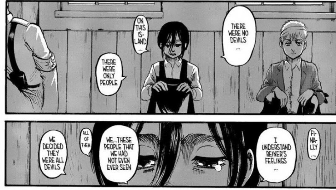 Let's touch each point.Is AoT racist?No.Why?AoT never validates racism, it talks against it, take Gaby for example, his character development is understand that even when someone taught her that Eldians (the oh so called Jews) were demons, evil, she was wrong.