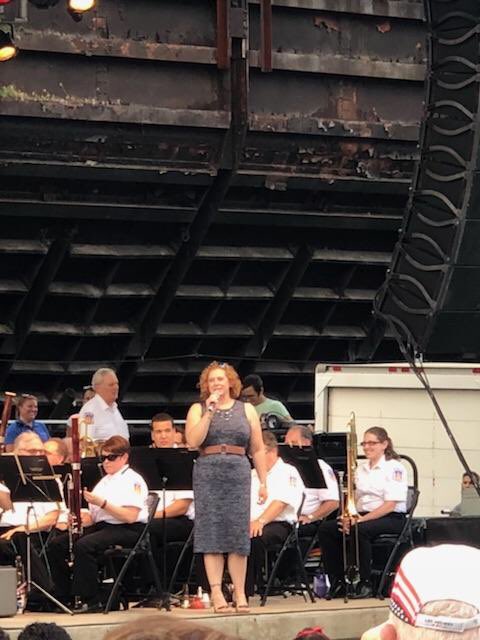 fambiz_matters's tweet image. #CherylDoll of #CompassPoint  introduces the #AllentownBand at the #LevittPavillion on the 4th. Proud to sponsor them.