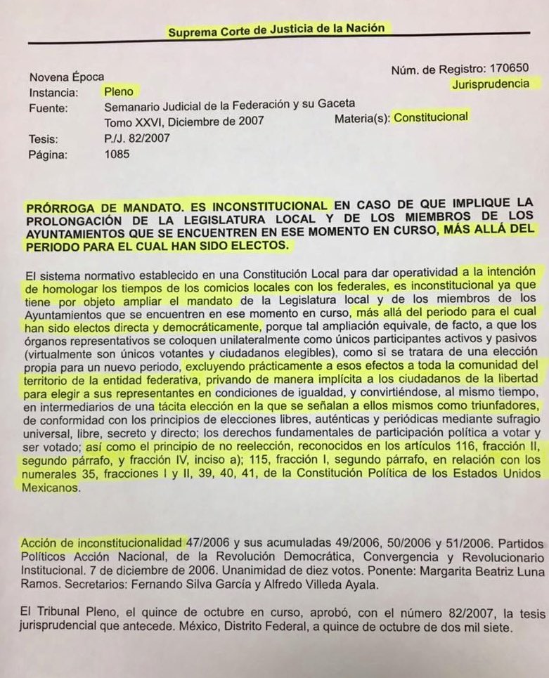 aracelibs's tweet image. Los señores que forman el @congresobc, fueron electos  como guardianes de la Constitución del Estado y la han defraudado.
Por fortuna ya hay criterio que prohíbe extender el mandato, y los diputados deberán respetar y acatar las decisiones vinculantes de la @SCJN
#HijasDeLaMx