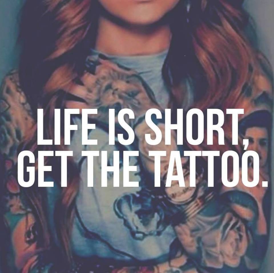 Tattoos are permanent, but life isn't. Live a little! inkdoneright.com #tattoos #inkedgirl #sleevedesign #quotes