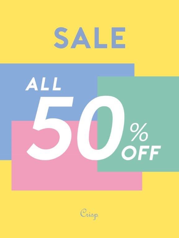 crisp_joy's tweet photo. 【 OPEN 】

おはようございます＊
横浜店オープン致しました！

＼ ALL50%OFF ／
(※一部除外有り)

セールアイテム全品50%OFF♪

Crispのアイテムをお得にゲット出来るチャンスです☆

本日は いわた・さとう・はたの が皆さまのご来店お待ちしております☺︎ https://t.co/qKgyhOuBpB