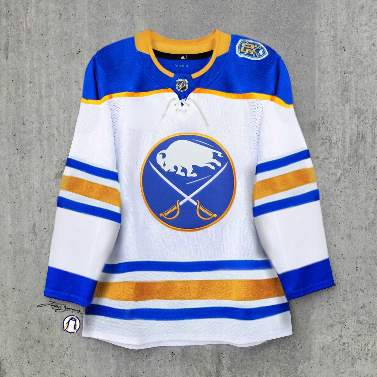 Jordan Santalucia on X: Here's some Buffalo Sabres jersey concepts. This  year will be the return to royal blue & keeping the 50th anniversary  jerseys. With these I was going for what