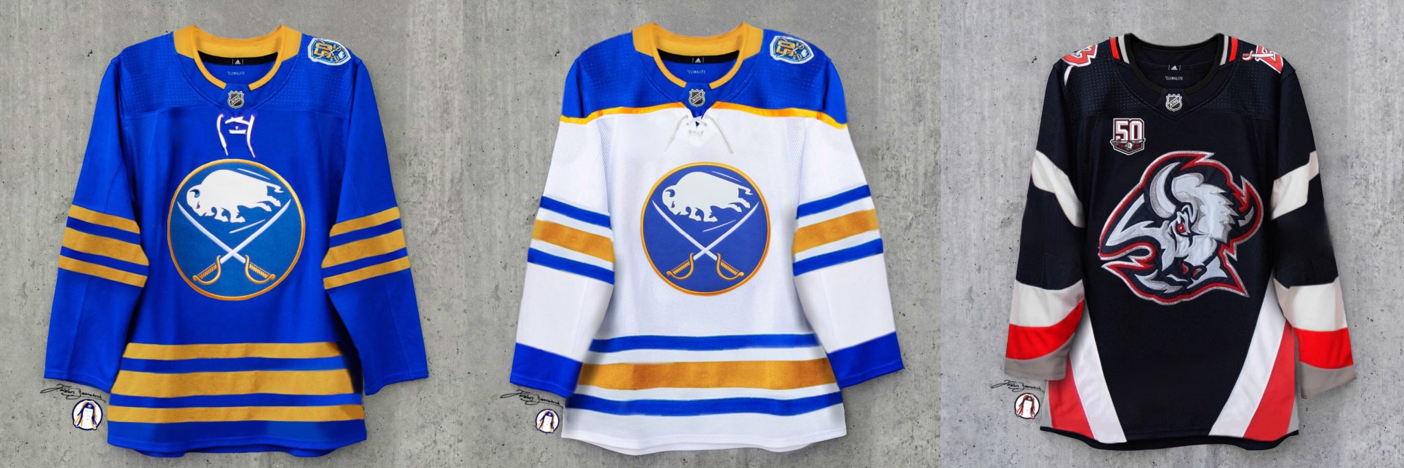 Buffalo Sabres jersey concepts inspired by their 50th anniversary jerseys :  r/hockey