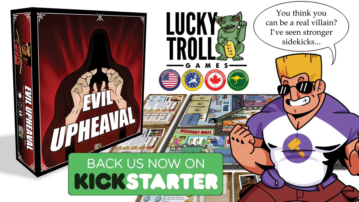 LuckyTrollGames's tweet photo. Evil Upheaval the board game inspired by Dr. Horrible's Sing-Along Blog is now live on Kickstarter!

https://t.co/uY7sPQhuZ6 https://t.co/B6UB9nzwIG