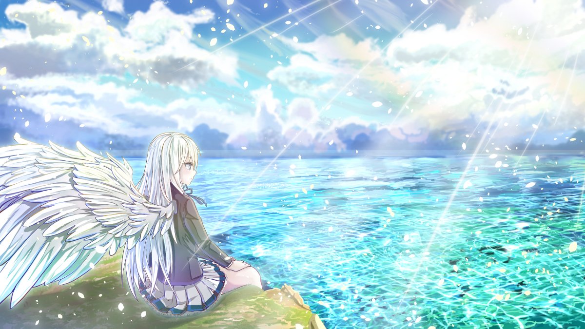 ノブメ イラスト依頼受付中 En Twitter 翼 イラスト 女の子 一枚絵 デジタル 天使 羽 綺麗 可愛い 空 海 T Co Da0f5hfsxw T Co Gie6n0wgdb Twitter