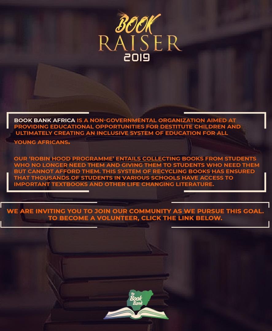 WildyHair's tweet photo. Happy Sunday y’all.
Please can we put a smile on someone’s face by Sharing our old books( comics, novels, motivational and secondary school books), this coming Saturday? Please y’all !!!
#BookVendor #BookRaiser2019 #Bookbank https://t.co/G4JIlQ0Wkc
