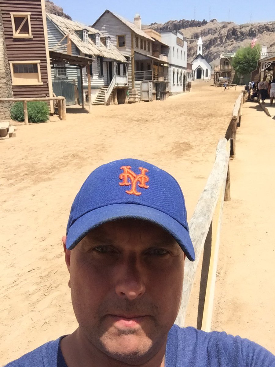 When doing anything cowboy related on holiday it’s necessary to be wearing your <a href="/Mets/">New York Mets</a> baseball cap #cityslickers