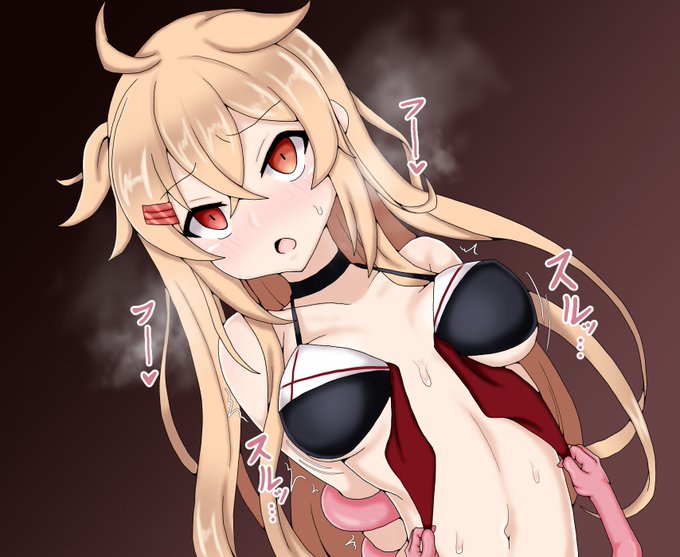 化物に捕獲された水着村雨改二ちゃん
抵抗空しく水着上から散々弄ばれ、いよいよ剥ぎ取られちゃいそうになっているシチュ 