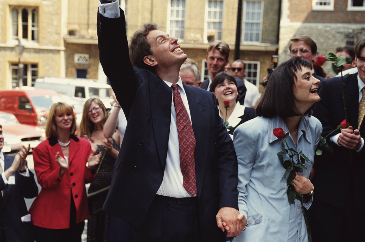25 years ago today, I was elected leader of the Labour Party. Labour went on to win 3 successive General Elections allowing us to deliver a better, fairer Britain through progressive policies and dramatic public services improvement. #thingsgotbetter - Tony Blair.