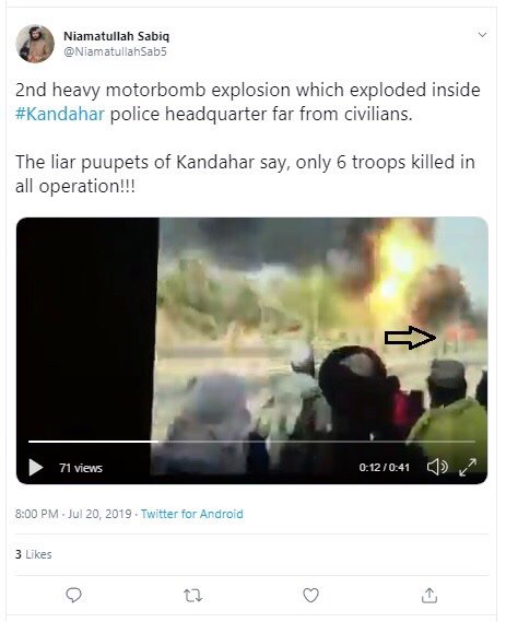 gowharbegom's tweet photo. #Taliban kill civilians and then call it military target which is a total lie. Like they killed civilains and children n #kabulAttack and #GhazniAttack this is another lie which targeted civilians and ambulances. #Talibanlies #Kandahar #TalibanCrimes https://t.co/SA2oCdNeBF