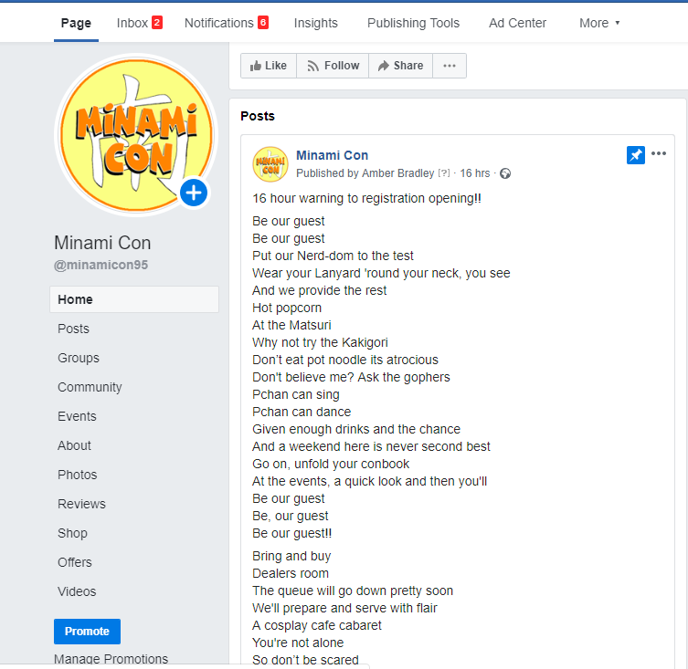 We're now open for Minami Con 26 registration. Please come and be our guest!