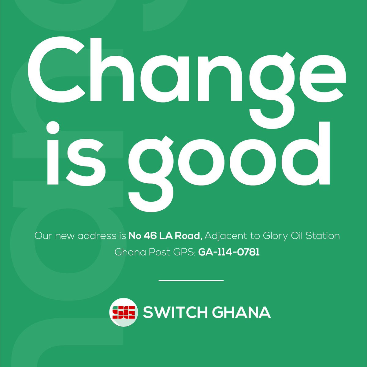 TeamSwitchGH's tweet image. Yes we have moved! Find us at No. 46 La Road adjacent the glory oil station