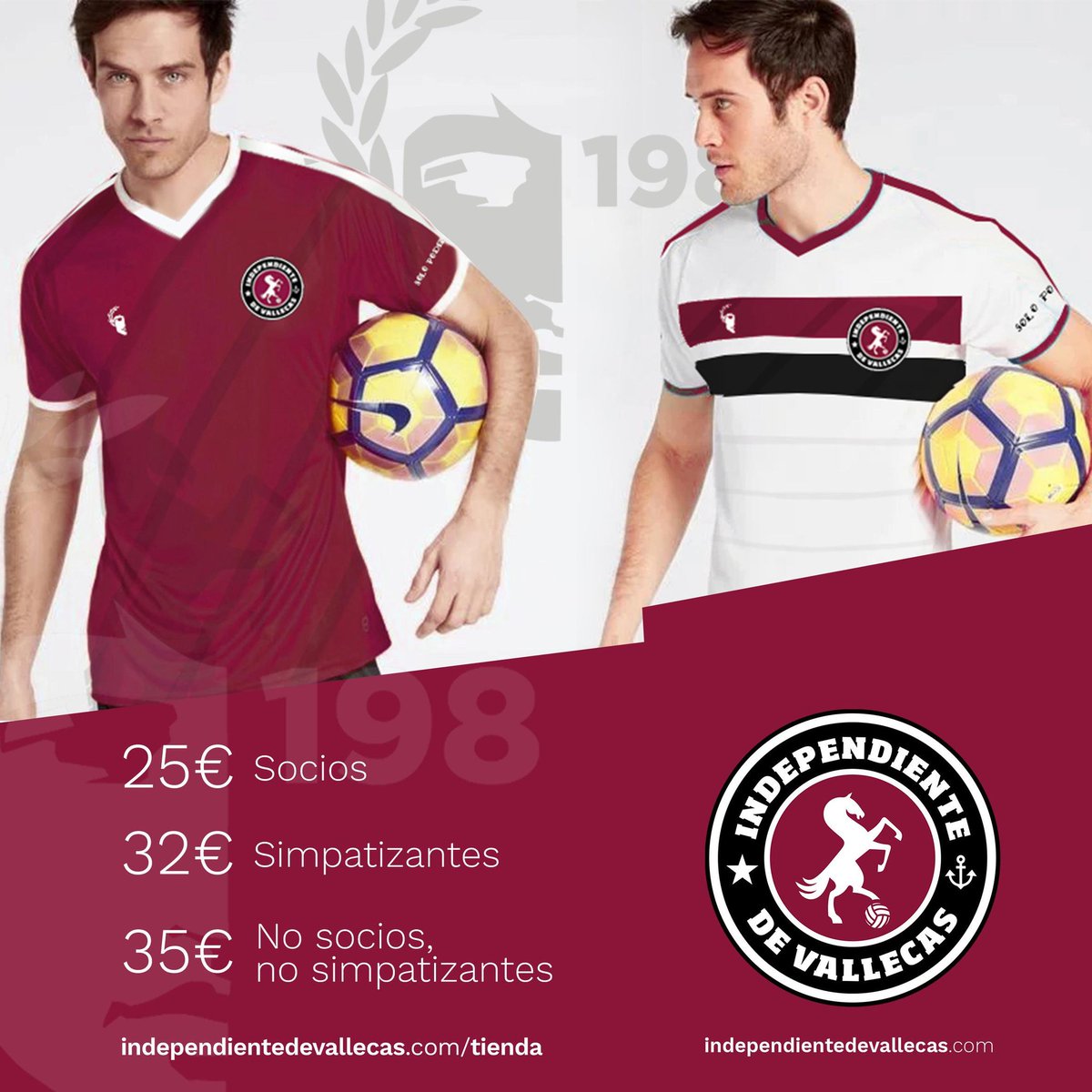 CDIVallecas's tweet photo. 🛒 TIENDA | Que sepáis que en breve abriremos otra vez el formulario de preventa de camisetas en nuestra web, para que nadie se quede sin ellas.

Los precios (y condiciones) serán los mismos. Es decir, habrá descuentos muy importantes (sobre todo para socios). #LaBurdeos https://t.co/7R4Sey8v0u