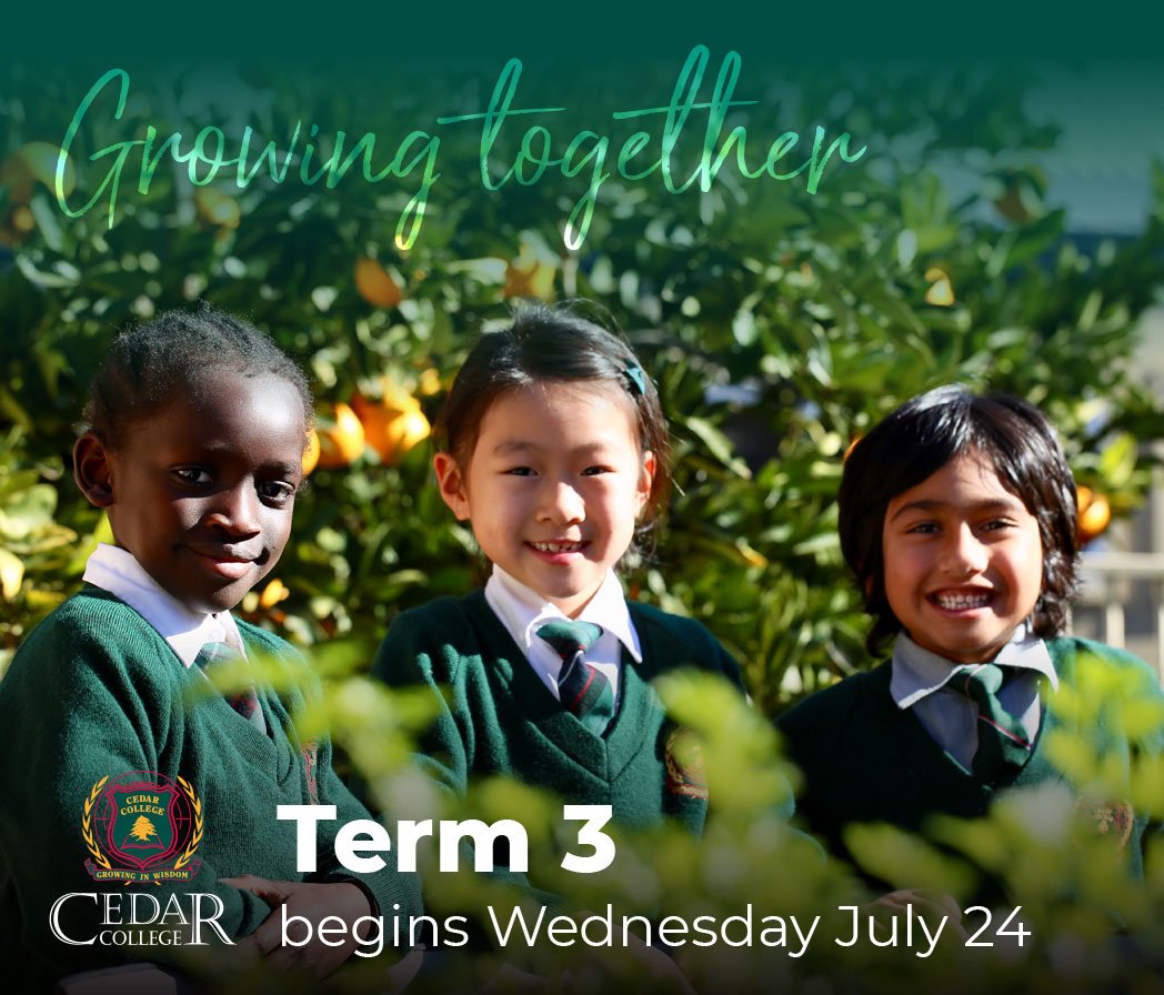 cedarcollege's tweet photo. We'll be doing some more growing together during Term 3. Students return on Wednesday July 24, and it's a busy term with School Photos, Book Week, Grandparents Day, and the Bushwalking Camp all taking place. For all the details, visit: https://t.co/vwQb1l0Wdx https://t.co/R4Sjz1iF1q