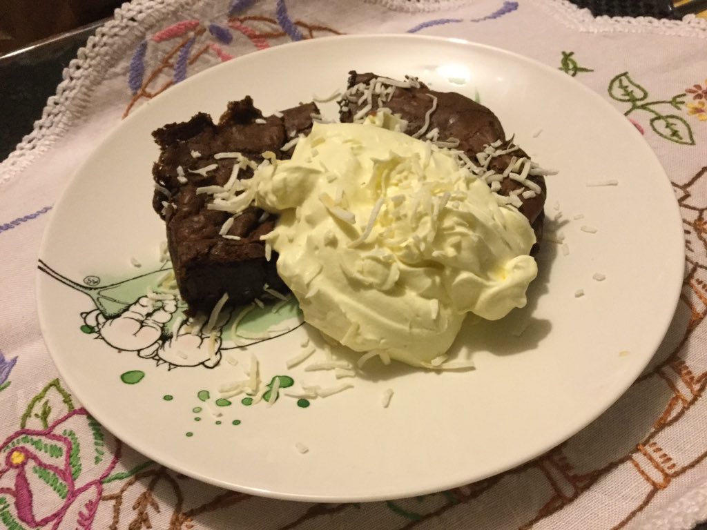 #toursnacks tonight for international lamington day. I didn’tknow 😢but I have added coconut. #couchpeloton