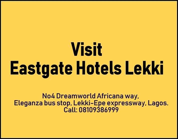 #EastgateHotels at No4, Dreamworld Africana way Eleganza bus stop after 2nd toll gate, Lekki, Lagos.

Call: 08109386999
WhatsApp: 08134080722

#hotelsinlagos #hotelsinowerri #businessenvironment
#hotelsinimostate 
#eastgatehotels 
#besthotelsinlekki
#toptenhotelsinlekki