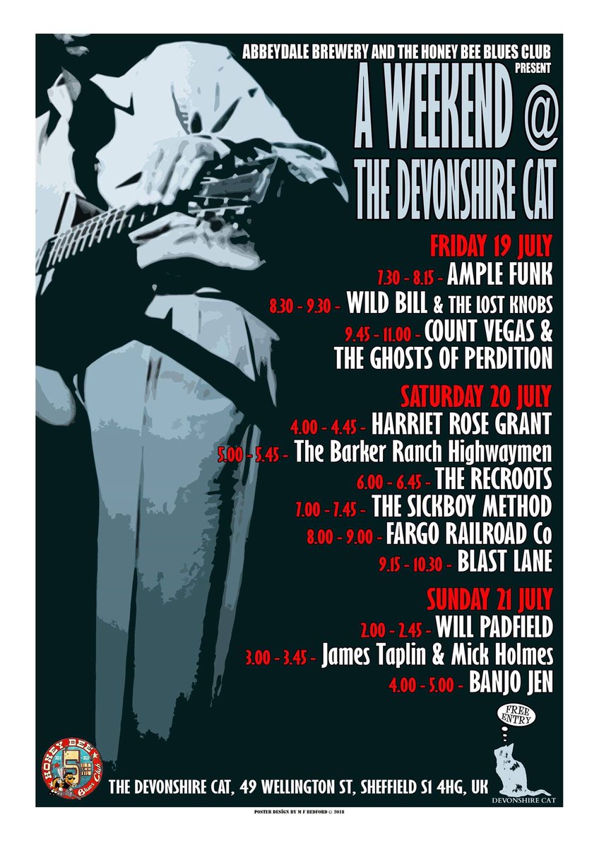 toad_black's tweet photo. After a great set at @DorothyPax yesterday you can catch our own @willpadfield playing live this afternoon at the @devonshirecat as part of the A Weekend @ The Devonshire Cat festival. There are also rumours of a guest appearance from @mr_rae @devonshirecat @HoneyBeeBlues01 https://t.co/X3a24n1Wat
