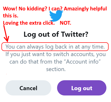 LuciditySyx's tweet image. #NewTwitterSucks @jack
How the HELL do you new tweet without trying to find the top of the page? And some pages (like # threads) don't even have a place for a new tweet? 

Also, when I click Log out, log me out!

And stop chopping off graphics/photos.

Ugh. Annoying.